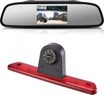 Auto katusepiduritulede tagurduskaamera V&auml;rvikaamera parkimiskaamera tagurduss&uuml;steem + 4,3-tolline LCD tahavaatepeegel Peugeot Expert 2007-2016/Fiat Scudo 2007-2016/Citroen Jumpy 2007-2016 jaoks