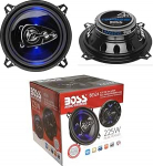 2 k&otilde;larid, mis &uuml;hilduvad Boss Audio Systems BE524 BE 524 4-Way koaksiaalkaabliga 5,25 tolli 13,00 cm 130 mm 112 Watt RMS 225 Watt Max 4 Ohm 90 dB sinise LED-i ja kummist riputuspaariga