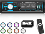 1 DIN DAB autoraadio Bluetoothiga, FM AM RDS raadio, 7 v&auml;rvilist nuppu, USB/U ketas/AUX + 32G TF kaart
