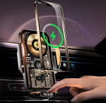 OBEST juhtmevaba autolaadija, navigatsioonihoidik mobiiltelefonile infrapunainduktsiooniga, 66W laadimine ja 2 magnetilist adapterit, &uuml;hildub k&otilde;igi mobiiltelefonidega