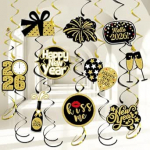 Silvester Dekorationen 2025, Head uut aastat Glitter H&auml;ngende Wirbel Deckendekoration, 2025 Neujahr Party Banner Dekor, Neujahr Photo Booth Requisiten Zubeh&ouml;r