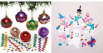 Baker Ross FC202 Christmas Decoration Craft Set & AT160 Christmas Baubles Mix & Match Snowman (6 tk) J&otilde;ulupuu kaunistuste meisterdamise komplekt lastele, assortii