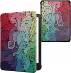 kwmobile Flip Case &uuml;hilduv Amazon Kindle Paperwhite (2024)/Colorsoft Case - eReader Case - V&auml;rv roosa roosa sinine roheline