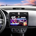 8-tuumaline Qualcomm Android 15 4+64G autoraadio Suzuki Swift 2003-2010 koos Carplay Android auto 10-tollise puuteekraaniga Bluetooth GPS WiFi FM / RDS DSP 3D auto mudeli n&auml;idispeegli link + tagurduskaamera ja mikrofoniga