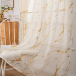 Lavyhuno Sheer kardinad, 96 tolli pikkusega, 2 paneeli kardinad, mis on varrastega taskud, magamistoas, elutoas, j&otilde;ulukaunistus, metalne kuldne foolium, marmorprindi, aknat&ouml;&ouml;tlus, aknat&ouml;&ouml;tlus