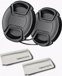 2 x 95 mm lens cap removal + 2 x lens cleaning cloths, compatible with all 95 mm brands with camera lenses