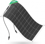 ECO-WORTHY paindlik monokristalliline p&auml;ikesepaneel, 130 W, 12 V, koos laadimiskaabliga matkaautodele, autodele, paatidele, 12 V akudele