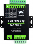 Waveshare 4-Ch RS485 to RJ45 Ethernet Serial Server, 4 Channels RS485 Independent Operation, Rail-Mount Industrial Isolated Serial Module, Modbus Gateway, PoE Ethernet Port
