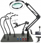 Kolmanda k&auml;e jootmine, magnetiline jootmisabi abik&auml;si koos 10 x suurendava klaasvalgusega, jootmisjaam 4 PCB-sambaga, 4 paindlikku k&auml;tt ja 1 mehaaniline tugivarras, jootmisabi jaoks