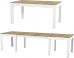 Torino Kitchen Table Dining Room Table Extendable 300 cm Oak Riviera - White Matt 4-12 People Dining Table 160 x 90 x 76 cm Modern Rectangular Table with Extension Option