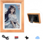 Waveshare 7,3-tolline E6 t&auml;isv&auml;rviline E-paber koos massiivpuidust pildiraamiga, &uuml;lipikk ooteaeg, 800 x 480 resolutsioon (patarei ei kuulu komplekti)