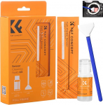 K&F Concept Sensor Cleaning Set with 10 Pieces Microfibre Swabs 24 mm for Full Frame Cameras and 20 ml Liquid Cleaner Cleaning Kit for DSLR Camera Lenses Filter