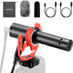 NEEWER USB C Microphone, Noise Reduction Mic, Plug & Play, Mini Shotgun Microphone with Shockproof Holder, Compatible with iPhone Android Phone PC DJI Osmo Pocket 3 Insta360 Action Cameras, KM17