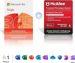 Microsoft 365 Single │ 1 Jahr | 1 Person │ Office Apps mit KI | 1 TB Cloudspeicher | verl&auml;ngert f&uuml;r 99&euro; + McAfee Total Protection │ 1 Jahr | 5 Ger&auml;te │ verl&auml;ngert f&uuml;r 108,10&euro;
