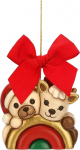 THUN, j&otilde;ulukaunistus Teddy ja p&otilde;hjap&otilde;der Robin keraamiline k&auml;sitsi kaunistatud Maxi versioon j&otilde;ulukaunistus 7,3 x 5 x 7 cm H