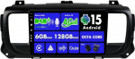 SXAUTO Android 15 - Sisseehitatud 4G LTE DAB - 6G + 128G - Autoradio Citroen Jumpy 3 / Peugeot Expert/Toyota Proace/Opel Vivaro (2016-2021) - WiFi - CarPlay Android Auto - Kaamera + mikrofon - QLED 9-tolline