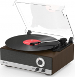 Mycket Vinyl Record Player Bluetooth 5.3 plaadim&auml;ngija koos sisseehitatud k&otilde;larid Vintage plaadim&auml;ngija 3-Speed 33/45/78 U, AM / FM raadio, Bluetooth saatja, RCA Out, Auto-Stop