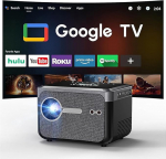 Kaasaskantav nutiprojektor koos Google TV-ga, 1200 ANSI 4K projektor kodukino koos Google Play'ga, kahesuguse heleduse režiimiga, l&uuml;hike vahemaa, Dolby audio, NFC, Bluetooth v&auml;ikestesse ruumidesse, magamistoa kinosaalidesse