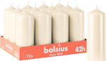 Bolsius Smooth Pillar Candles - Elevandiluu - 12 tk - 15 x 6 cm - Dekoratiivsed majapidamisk&uuml;&uuml;nlad - P&otilde;lemisaeg 42 tundi - L&otilde;hnastamata - Sisaldab naturaalset taimset vaha - Ilma palmi&otilde;lideta