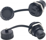 PENGLIN 2 veekindla USB 3.1 Type C topeltpaneelipesa, USB C naise ja naise vaheline pistikupesa adapter