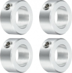QUARKZMAN Set Screw kinnitusr&otilde;ngad 3/4-tollise puuriga, alumiiniumist v&otilde;lli kinnitusr&otilde;ngad, 1-1/4-tolline OD ja 9/16-tolline paksus, kinnitusr&otilde;ngas koos fikseeritud kruviga, stoppr&otilde;ngas lineaarv&otilde;lli juhtimiseks, 4 komplekti