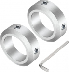 sourcing map Set of 2 Screw Shaft Collar for 25mm Shank, 2 Pcs 38mm OD 12mm Thickness, Aluminum Alloy Clamping Collar with M6 Adjusting Screws and a