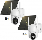 4G LTE valvekaamera v&auml;ljas aku SIM-kaardiga ja 32GB m&auml;lukaardiga 2 t&uuml;kki 2K traadita p&auml;ikesepatarei PTZ IP-kaamera v&auml;ljas, v&auml;rviline &ouml;&ouml;n&auml;gemine, 355&deg;/100&deg; p&ouml;&ouml;ramine, PIR-tuvastus, 2-suunaline heli, IP66