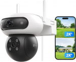 EZVIZ 4MP + 4MP WLAN v&auml;livaatluskaamera kahe objektiiviga, 360&deg; j&auml;lgimine, 40 m v&auml;rviline &ouml;&ouml;n&auml;gemine, topeltvaade, AI isiku/auto tuvastamine, automaatne suumimise j&auml;lgimine, aktiivne kaitse, C90 Dual