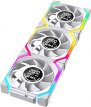 Jungle Leopard Galaxy-V2 Daisy Chain RGB PC-ventilaator 120 mm, kolmekomplektiline pakett kiiruse n&auml;iduga, 2100 RPM/61.54CFM/3.18 mmH2O, 5V3PIN ARGB ja 12V4PIN PWM ventilaator (valge)