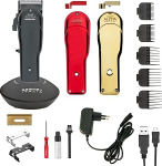 GAMMAPIU' Absolute Alpha Professional juuksetrimmer meestele p&ouml;&ouml;rleva mootoriga, 4-tunnine eluiga ilma kaabliteta, reguleeritav tera, m&uuml;ravaba, 3 kaitsekotti Rose Gold Black, 5 kammi