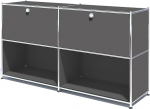 Simplink Metal Sideboard with 2 Hinged Doors, Modern Furnishings, Perfect for Home, Office, Kitchen, Hallway, Foyer Organization (Grey)