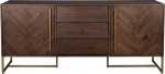 Dutch Bone Buffet Class Skin en Acacia | Large Buffet en Bois Fonc&eacute;
