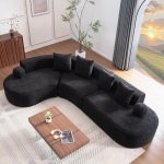 Bladez 327 cm L-kujuline nurgadiivan Cloud Couch, kondita, nurgadiivan &scaron;enill koos padja seljaga, Lounge & diivanvoodi, moodne moodul diivan &scaron;enill, ei vaja kokkupanekut, elutuppa (must, 5-kohaline)