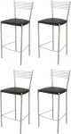 t m c s Tommychairs 4 moodsa elegantse baaritooli komplekt k&ouml;&ouml;ki ja s&ouml;&ouml;gituppa, vastupidav raam v&auml;rvitud terasest, alumiiniumi v&auml;rvi, polsterdatud iste kunstnahaga Mocha v&auml;rvi