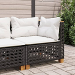 Gartensofa Schwarz Poly Rattan mit abnehmbaren Kissen, Gartenecke aus Polyrattan, Garten Lounge Set mit Polsterung und Gartenm&ouml;bel mit waschbaren Bez&uuml;gen