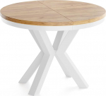 WFL GROUP &uuml;mmargune pikendatav Loft stiilis s&ouml;&ouml;gilaud - valge metallist jalaga t&ouml;&ouml;stuslik laud - ruumi s&auml;&auml;stev laud elutuppa - Craft Oak - 120 kuni 200 cm