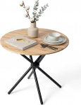 FurnitureR &uuml;mmargune s&ouml;&ouml;gilaud 80 cm l&auml;bim&otilde;&otilde;t 75 cm k&otilde;rgus Puiduefektiga pruun, musta metallraamiga Skandinaavia disainiga seedripuust