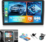CAMECHO Autoradio F&uuml;r Toyota 2006-2011 2G+64G Android 15 Wireless CarPlay Android Auto Bluetooth raadio GPS AUX, 9 Zoll Ber&uuml;hrungsbildschirm WiFi + Tagfahrkamera Mikrofon