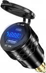 45W PD USB Din Hella pesa BMW mootorratta jaoks, 18W QC 3.0 sigaretis&uuml;&uuml;taja USB adapter USB C paigalduspesa koos l&uuml;litiga ja LED volmeetriga 12V-24V Ducati Triumph KTM mootorratta paadi veoauto haagissuvila jaoks