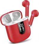 Jesebang Bluetooth k&otilde;rvaklapid, k&otilde;rvaklapid 5.4 Stereo HiFi Immersive, k&otilde;rvaklapid 4 HD mikrofoniga, Mini Bluetooth k&otilde;rvaklapid IP7 veekindlad, juhtmevabad k&otilde;rvaklapid iPhone'ile/Samsungile, LED, 30 tundi, punane