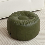Louis Donn&eacute; veekindel t&auml;itmata pouf Ottoman jalapuude jaoks DIY Faux Leather Maroko Retro stiilis ilma t&auml;itematerjalita katte hoiustamiseks (ainult kate) (Lucky Green)