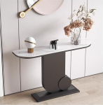 Konsolen-Sofatisch, Retro-Akzenttisch f&uuml;r den Eingangsbereich mit stabilem Metallsockel, perfekt f&uuml;r Wohnzimmer, Flur, Foyer-Dekor