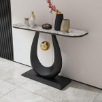 Konsole Sofatisch mit Metallrahmen, moderner dekorativer Beistelltisch f&uuml;r Flur, Foyer, Eingang, Eingangsbereich
