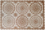 AMDXD Kohamattide riidest pestav &uuml;mmargune 6 PVC kohamattide komplekt, mis on pestav j&otilde;uludeks &uuml;mmargune mandala mustriga mittelibisev kohamatt pruun koduse restorani s&ouml;&ouml;gilauale 45 x 30 cm