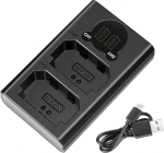 Neewer Dual USB Charger for Sony NP-FZ100 Battery Compatible with Sony A9 A7III A7RIII Cameras Designed with LCD Display Versatile Charging Options