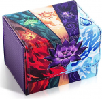 UAONO kaardipakkide kast MTG jaoks, kauplemiskaartide hoiukast mahutab 120+ &uuml;mbrisega Commander Deck, PU nahast kaardikarp sobib TCG Magic 2 jaoturiga (must, Lotus)