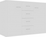 vidaXL Sideboard 88 x 30 x 65 cm, puitmaterjal, valge, 4 sahtlit ja 2 ust, elutoa ja magamistoa m&ouml;&ouml;bel, hoiuriiul, kodune hoiustamine
