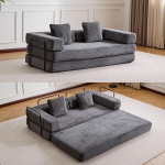 PixelPilot 195 cm diivanvoodi, kokkupandav madrats fikseeritud raamiga, mugav kokkupandav futon, modulaarne magamistool ilma vedrustuss&uuml;dameta elutuppa