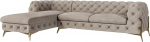 Milton Chesterfield nurgadiivan L-kujuline nurgadiivan Elutoa m&ouml;&ouml;bel Elu maastikupolsterdatud diivan metalljalgadega 5-kohaline 305 x 200 x 73 cm Tume kreemikas vasakpoolne