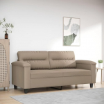 Willood 2-kohaline diivan Lounge diivan diivan k&auml;etugedega seljapatjadega elutoa diivan disain diivan metallist raamiga istumis m&ouml;&ouml;bel kahekohaline Taupe 140 cm Microfibre kangas